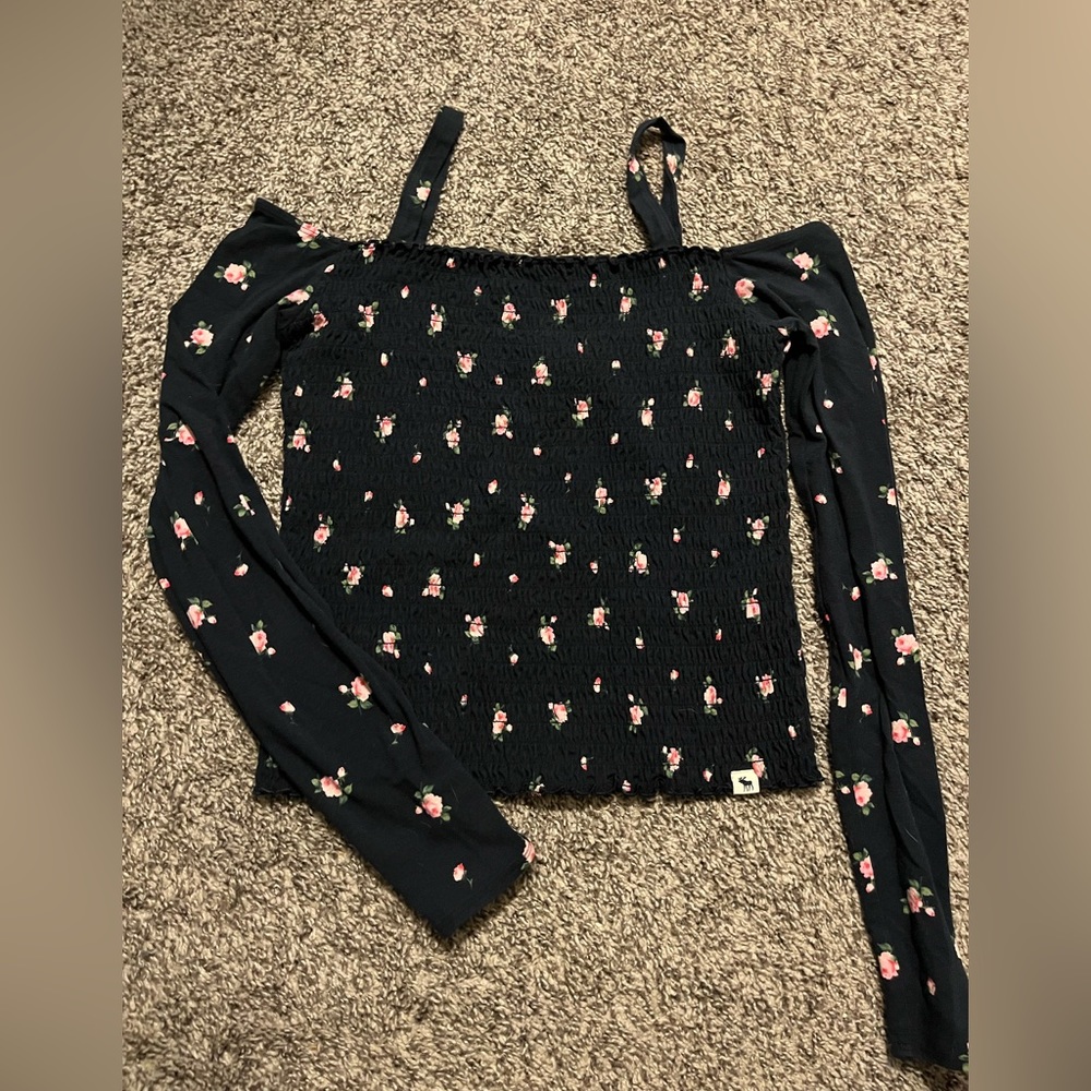 Navy blue off the shoulder top Abercrombie kids.